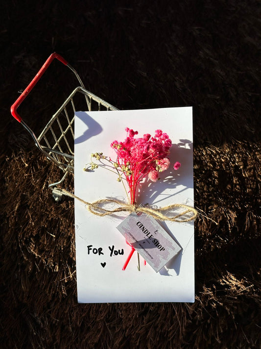 simple dried flowers card