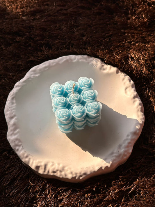 rose cube candle