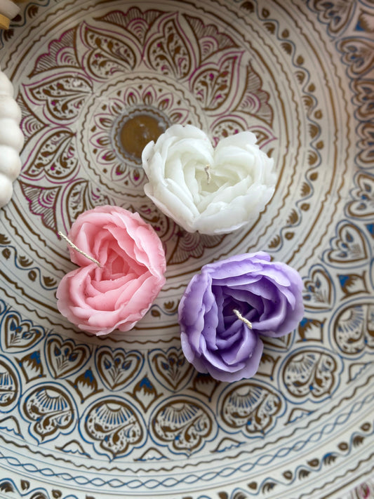 mini heart flower candle