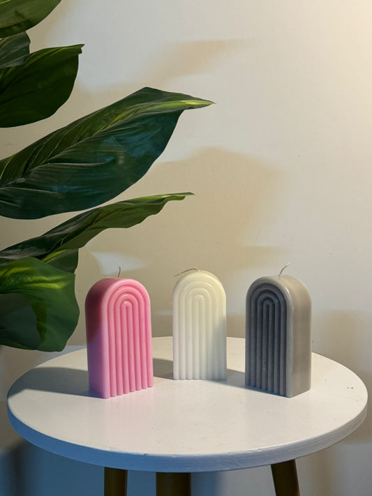 rainbow pillar candle